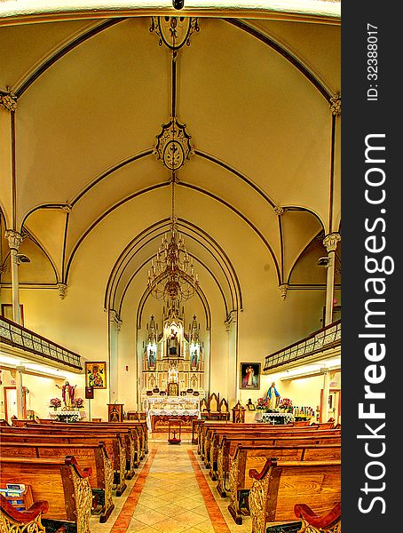Vertical panorama of the Catholic Cathedral photographed in Toronto. Vertical panorama of the Catholic Cathedral photographed in Toronto