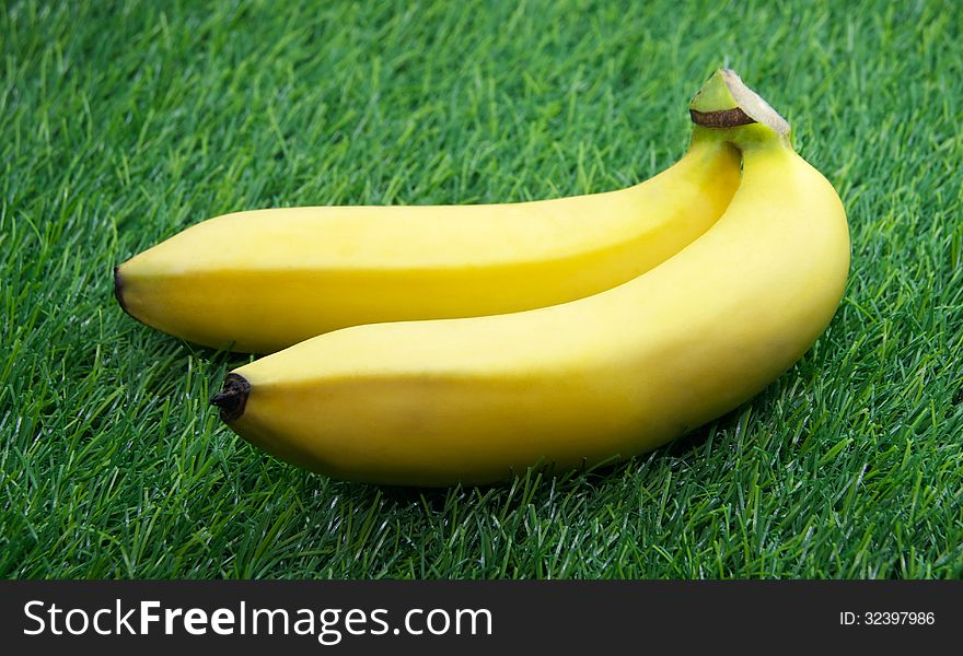 Two ripe yellow bananas