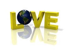 Reflective Love 3D Planet Globe Earth Royalty Free Stock Images Reflective Love 3D Planet Globe Earth Royalty Free Stock Images
