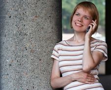 Girl Speak Cell Phone Stock Images Girl Speak Cell Phone Stock Images