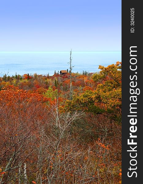 Landscape of mountains in Michigan during autumn time. Landscape of mountains in Michigan during autumn time