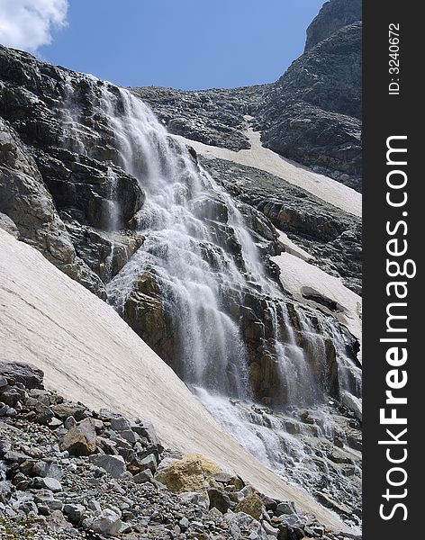 Waterfall at Khazny river, Caucas. Waterfall at Khazny river, Caucas.