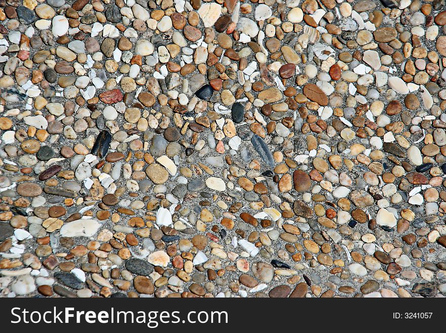 Background made of little stones from the beach