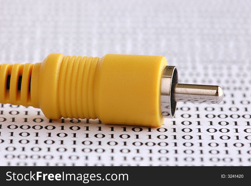 Rca pin yellow in background binary