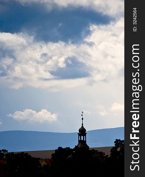 Polish landscape with a church