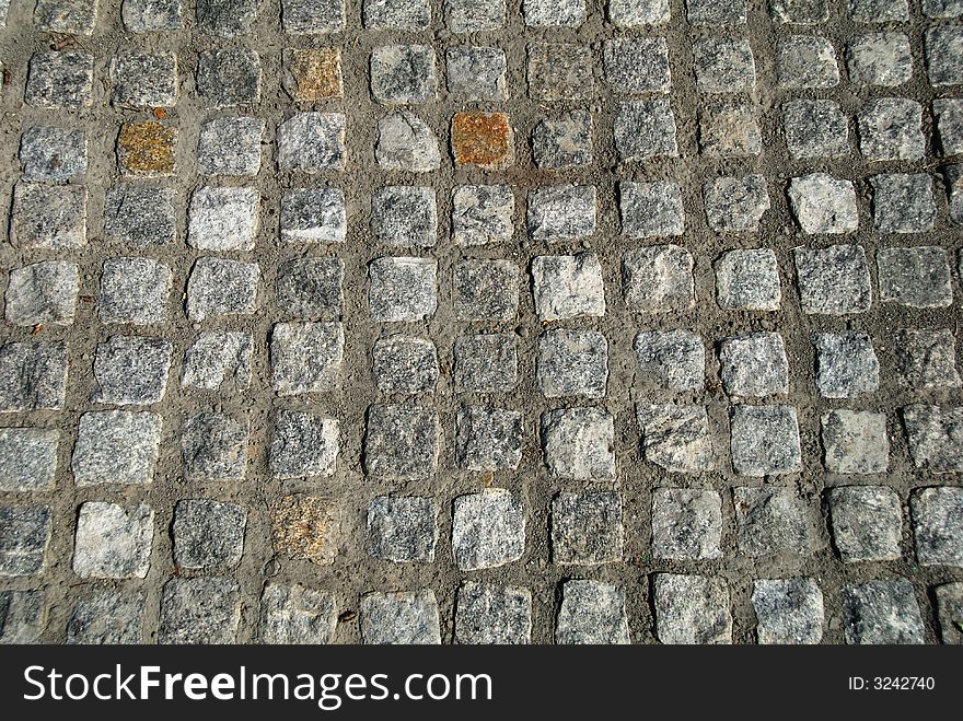 Background texture of cobblestone road