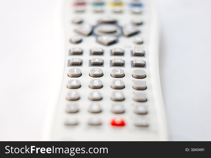 TV remote control on white background