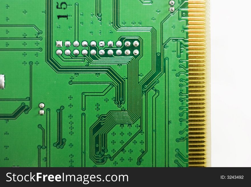 Circuit board on white background