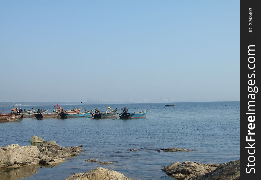 The boat ,the sea,feel peace