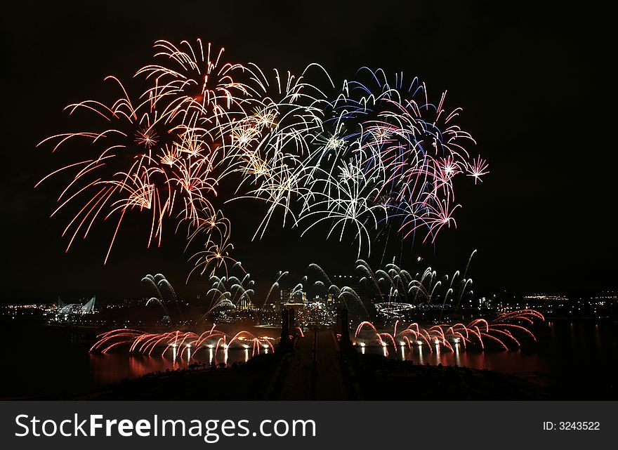 Colourful fireworks in Malaysia's Putrajaya.