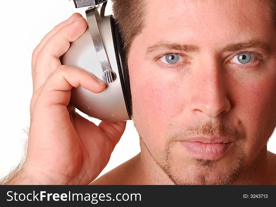 Man With Vintage Headphones