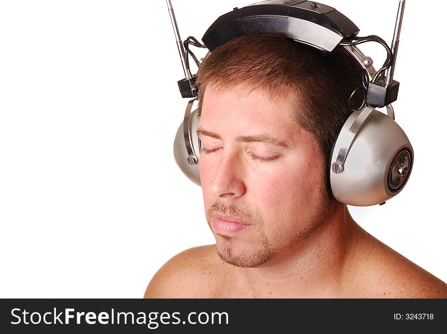 Man With Vintage Headphones