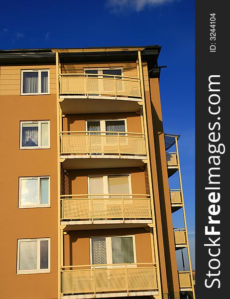 Balconies in new house, city life