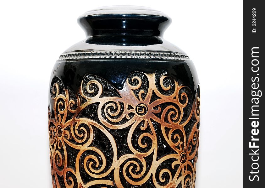 Beautiful sarawak vase image on the white background