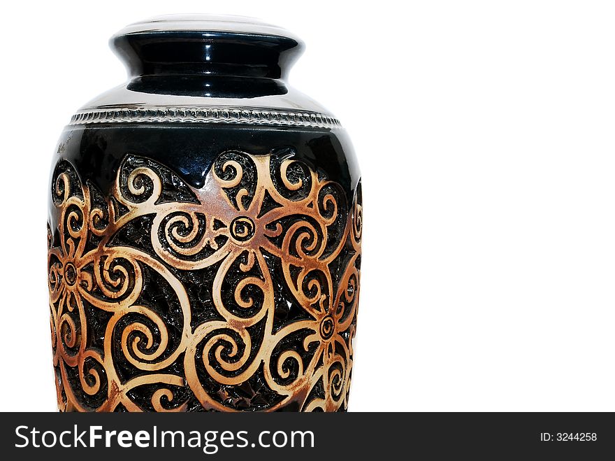 Beautiful sarawak vase image on the white background