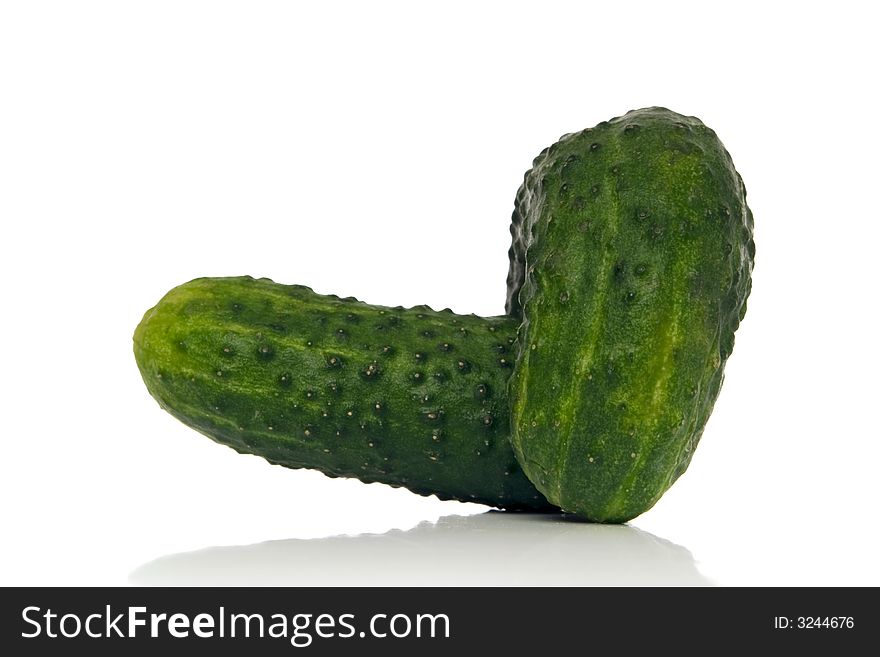 Gherkins isolated over white background