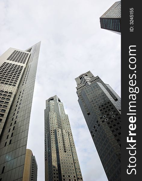 A view from below of Singapore's business district