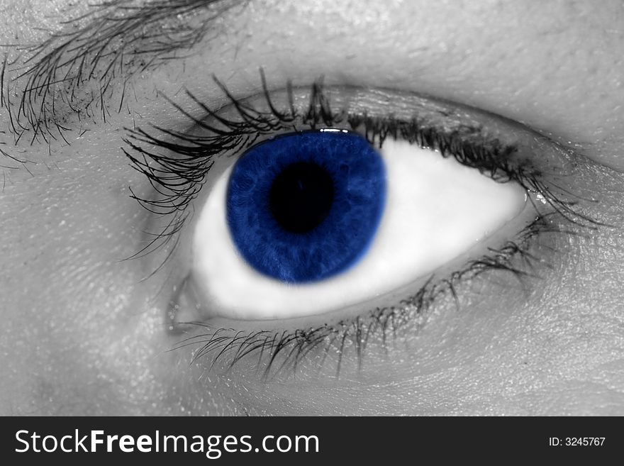 Woman blue eye