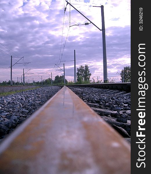 Rusty Rail lying on the rocks