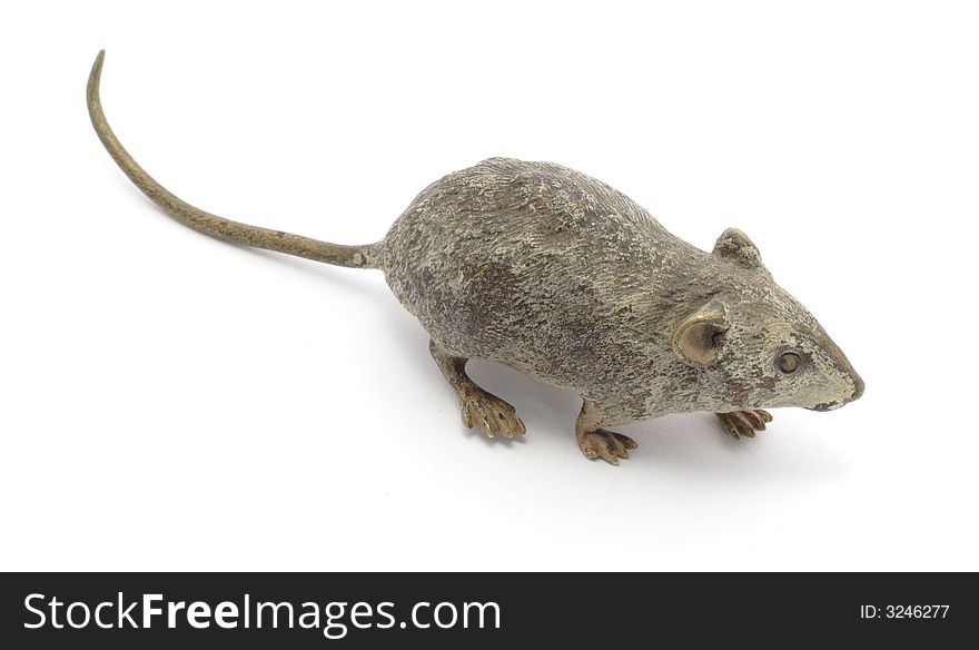 Metal figure of the mouse with a long tail. Metal figure of the mouse with a long tail.