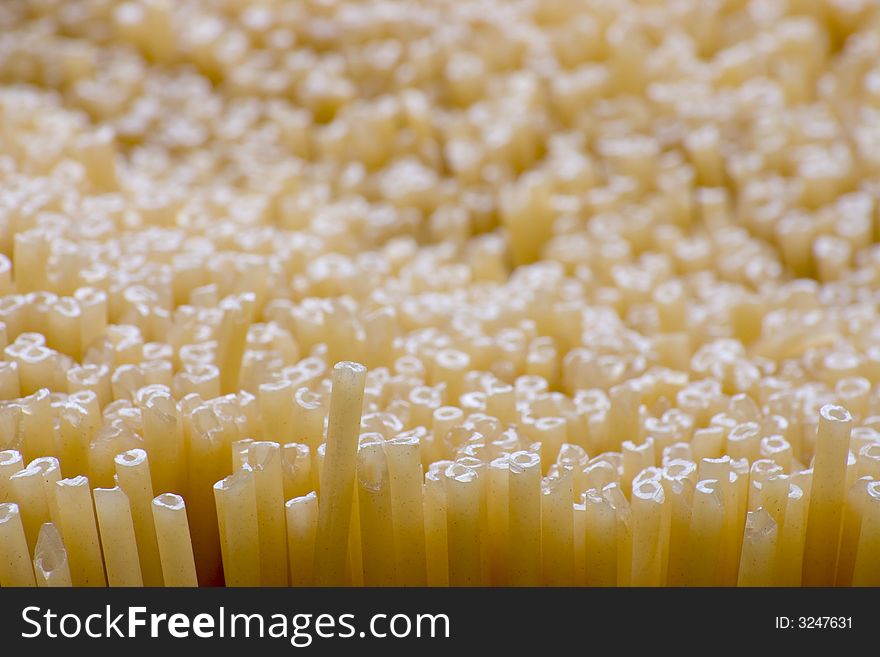 Close up of uncooked spaghetti