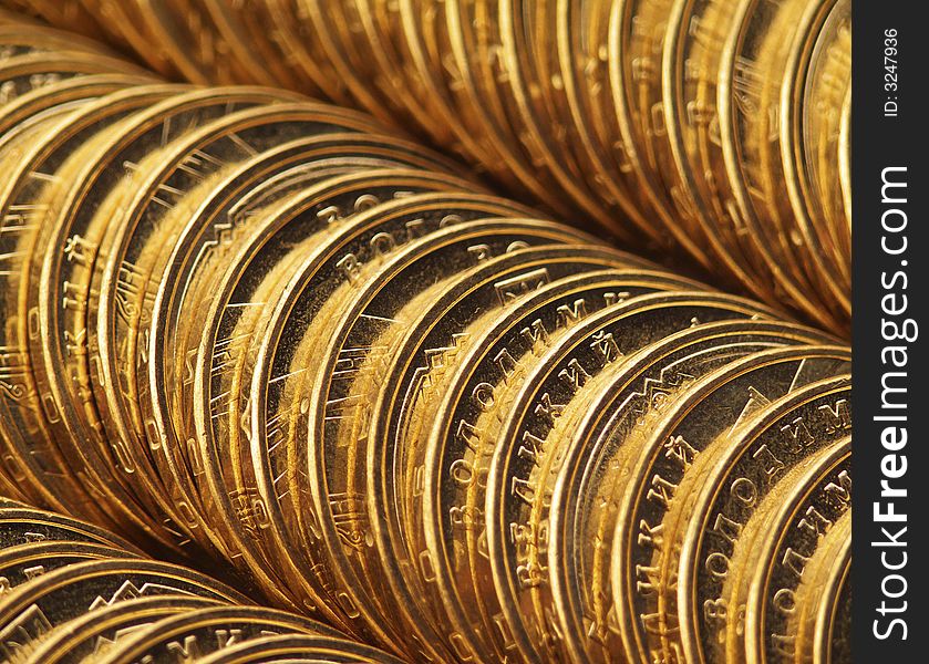 Coins on a white background