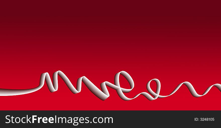 Graphic ribbon on red background