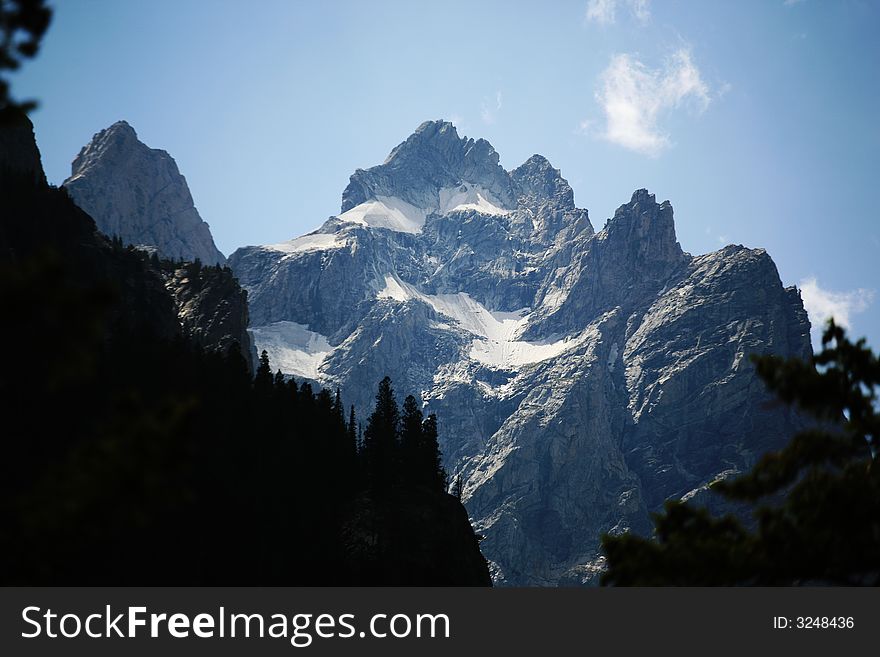 Glaciar one the top of grand teton peak. Glaciar one the top of grand teton peak