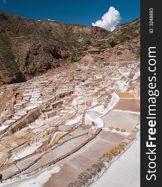 Ancient Salt basins used since the times of the Incas at Maras, Peru