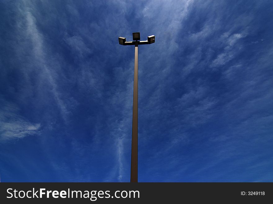 Light on a not so cloudy beautiful blue sky. Light on a not so cloudy beautiful blue sky