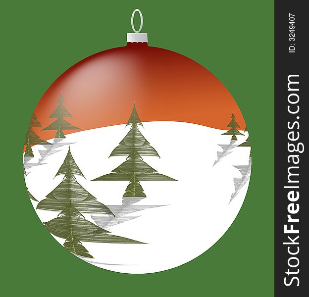 Christmas Ornament illustration isolated on green background for easy selection