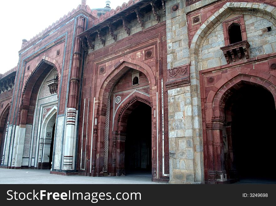 Gateway leading to a medieval fortress in
India. Gateway leading to a medieval fortress in
India.