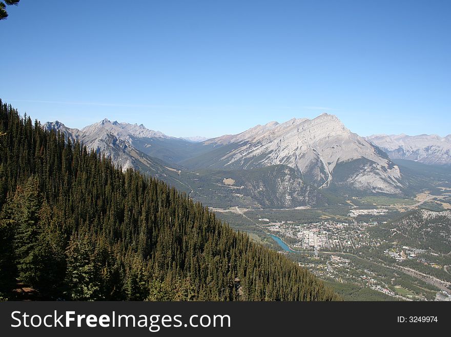 Forest, rocky mountain and a valley. Forest, rocky mountain and a valley