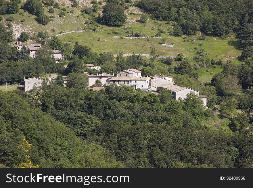 Small umbria village in the forest