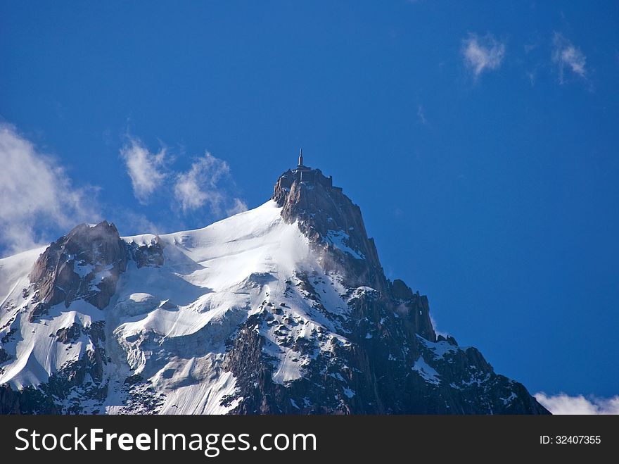 Aiguille du Midi, Chamonix, Mont Blanc, France, Europe. Aiguille du Midi, Chamonix, Mont Blanc, France, Europe