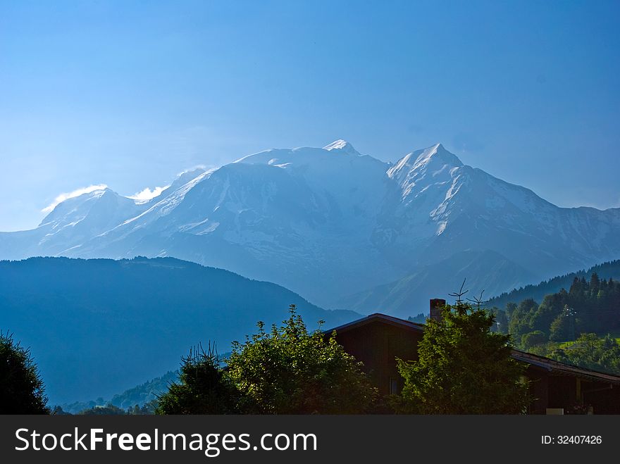 Mont Blanc, French Alps, France, Europe. Mont Blanc, French Alps, France, Europe