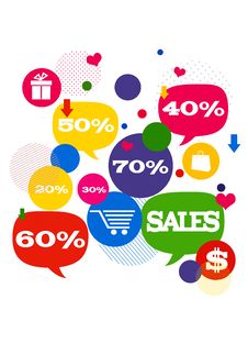 Sales Shopping Icons Royalty Free Stock Photo