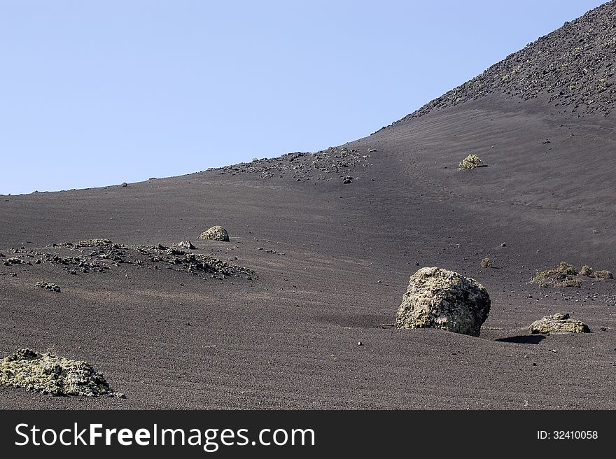 Volcanic landscape on the Canary Islands. Volcanic landscape on the Canary Islands