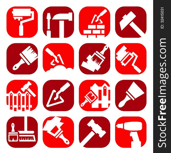 Color Construction And Repair Icons Set Created For Mobile, Web And Applications.