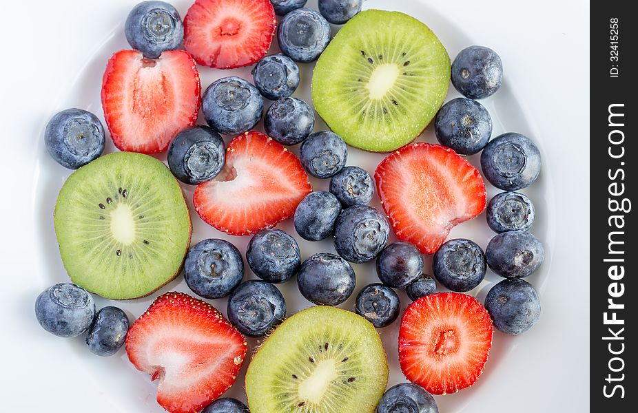 Mixed berries and kiwi fruit