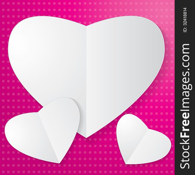 Paper Heart on pink background