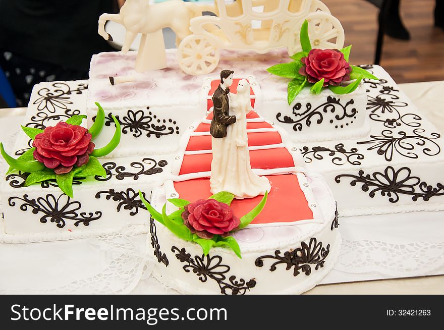 Decorating A Wedding Cake.