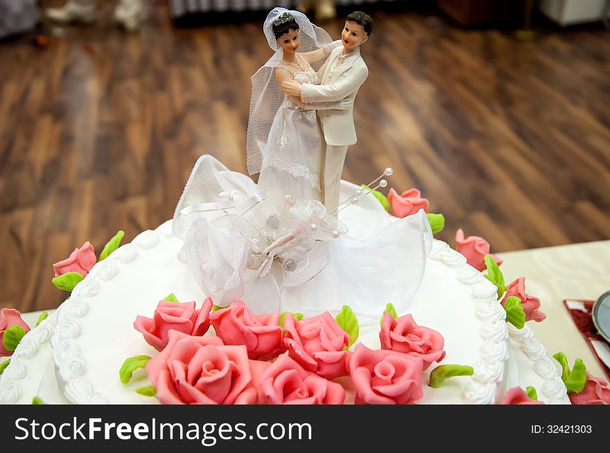 Decorating A Wedding Cake.