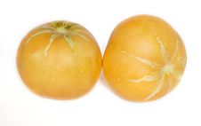 Cantaloupe Melons On A White Background Stock Image Cantaloupe Melons On A White Background Stock Image