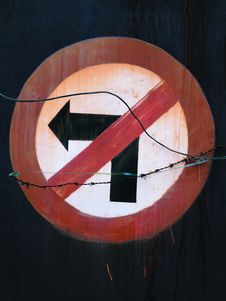 Road Sign Don T Turn Left. Royalty Free Stock Image Road Sign Don T Turn Left. Royalty Free Stock Image