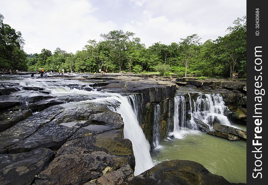 Tat Ton Waterfall At Chaiyaphum In Thailand.