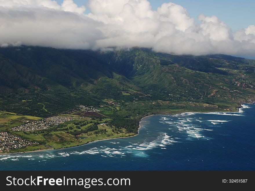 Aerial View Of Hawaii Coast