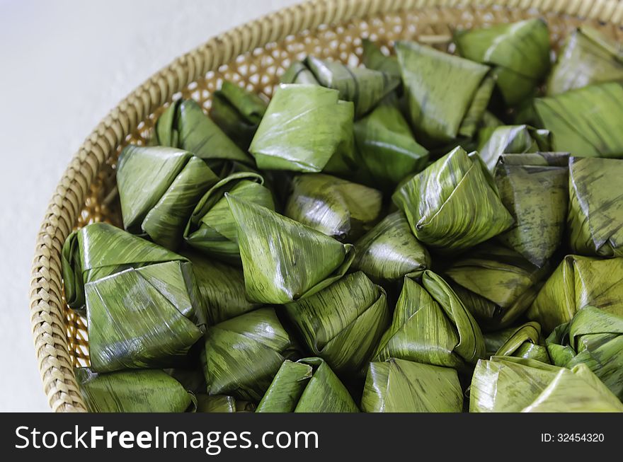 Stuffed Dough Pyramid ( dessert of thailand)