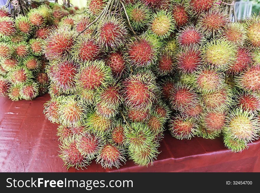 Rambutan or hairy fruit, popular fruit of Thailand