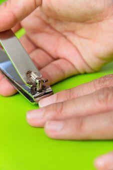 Hand Manicure With Nail Clipper Stock Photo Hand Manicure With Nail Clipper Stock Photo